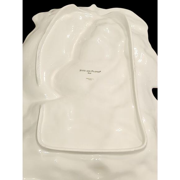 Fitz and Floyd Christmas Santa Chip and Dip Serving Platter NIB XL 17in Long - Picture 7 of 8